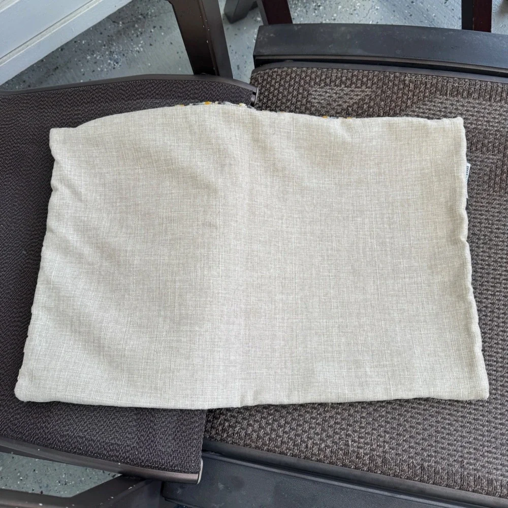 Urban Standard Pillow Cover 22x15 Mustard Yellow Grey Geometric MCM Chenille